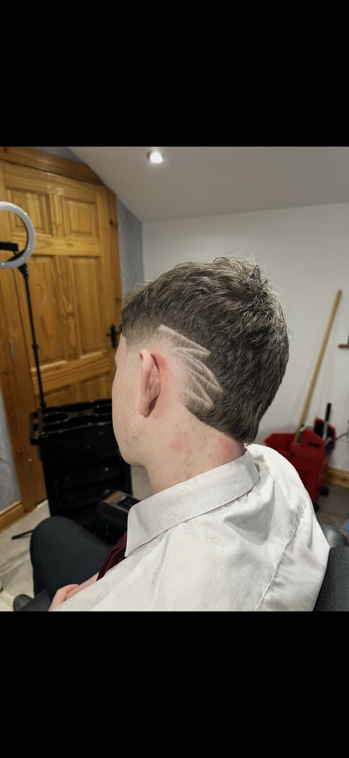 Burst fade design haircut by joevalhair